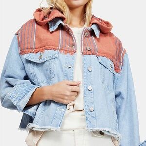Free People Baja Mixed Media Denim Jacket